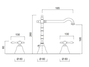 CLASSIC REVOLUTION - PRAGA - F7512ACE - 3 hole washbasin mixer with adjustable spout by Rubinetteria Giulini - view 3